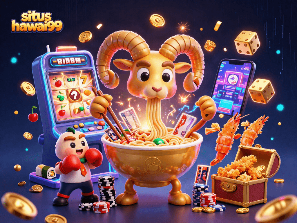 Experience situs hawai99 with an energetic casino scene featuring dynamic characters and vibrant game elements.