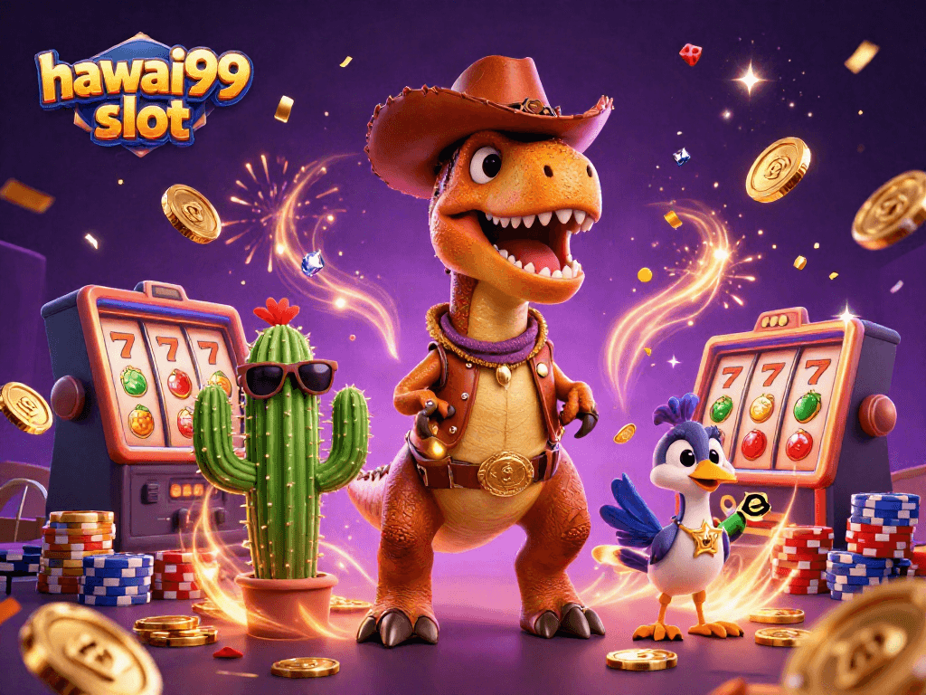 Experience the thrill of hawai99 slot with vibrant casino elements and dynamic characters.