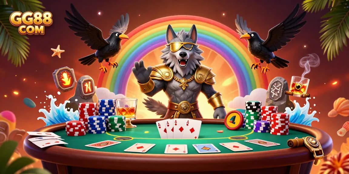 Experience thrilling gaming at GG88 COM with a vivid 3D casino scene featuring powerful mythological elements.