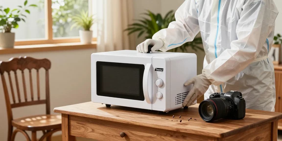 Shashel microwave equipment demonstrates effective pest elimination in wood furniture.