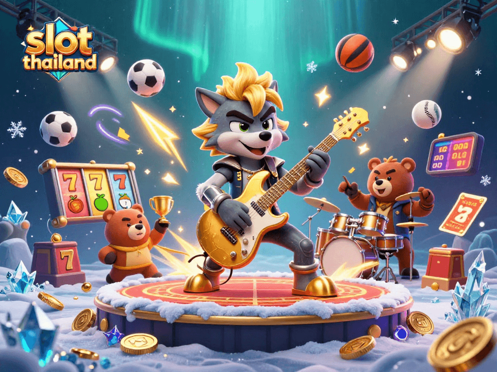 Engage in thrilling slot thailand gaming with vibrant characters and dynamic casino elements.