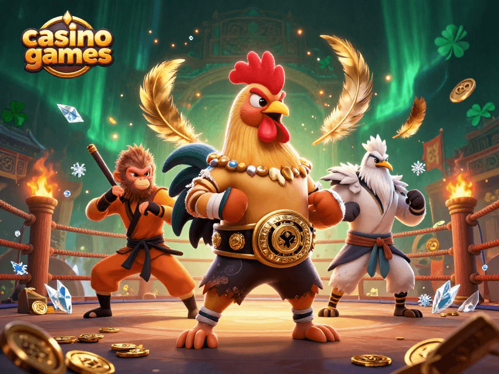Experience thrilling casino games action with a fierce Muay Thai rooster, Shaolin monkey, and wise crane master.