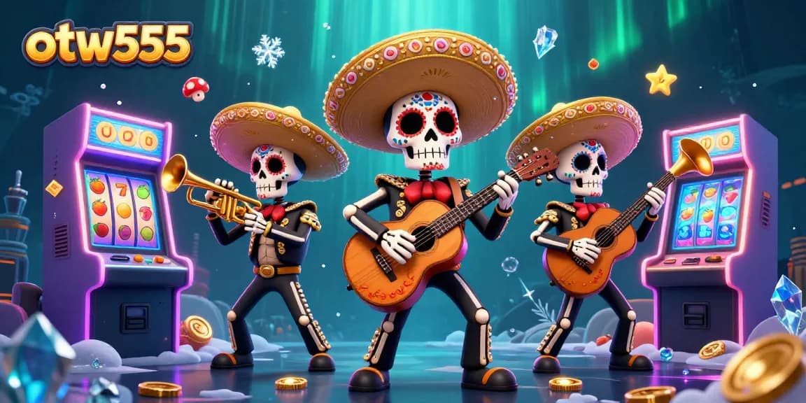 Experience thrilling gameplay with otw555 and vibrant slot reels and a mariachi band.