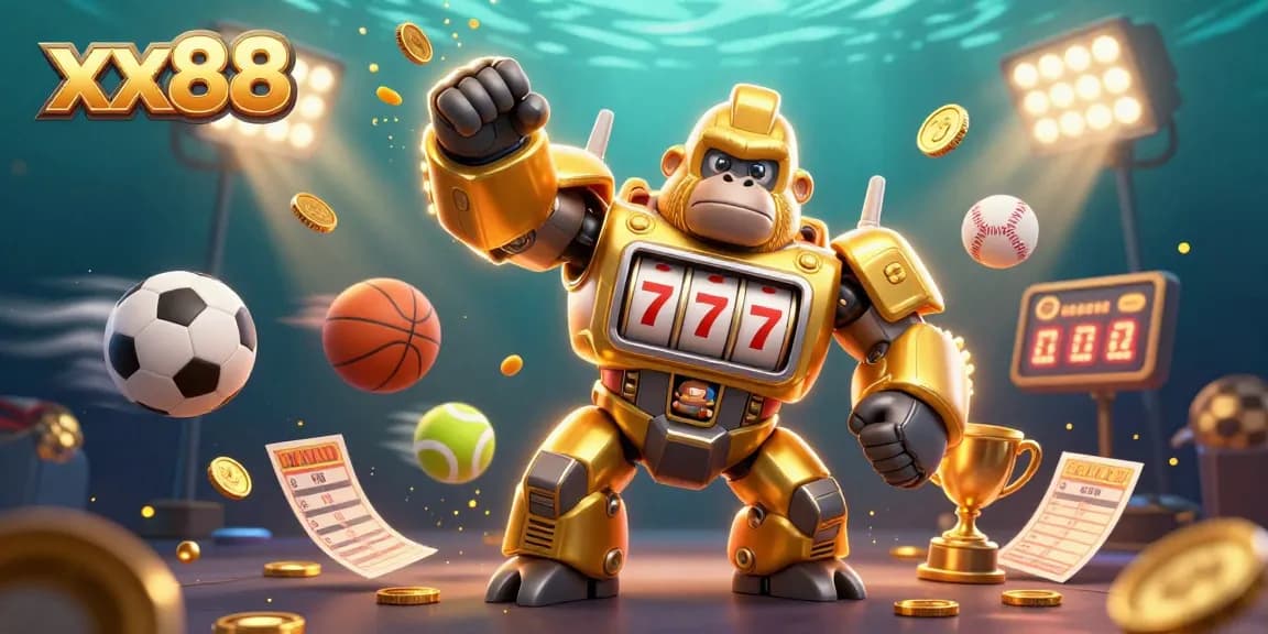 Experience the thrill of winning at xx88 with dynamic 3D characters and energetic casino elements.