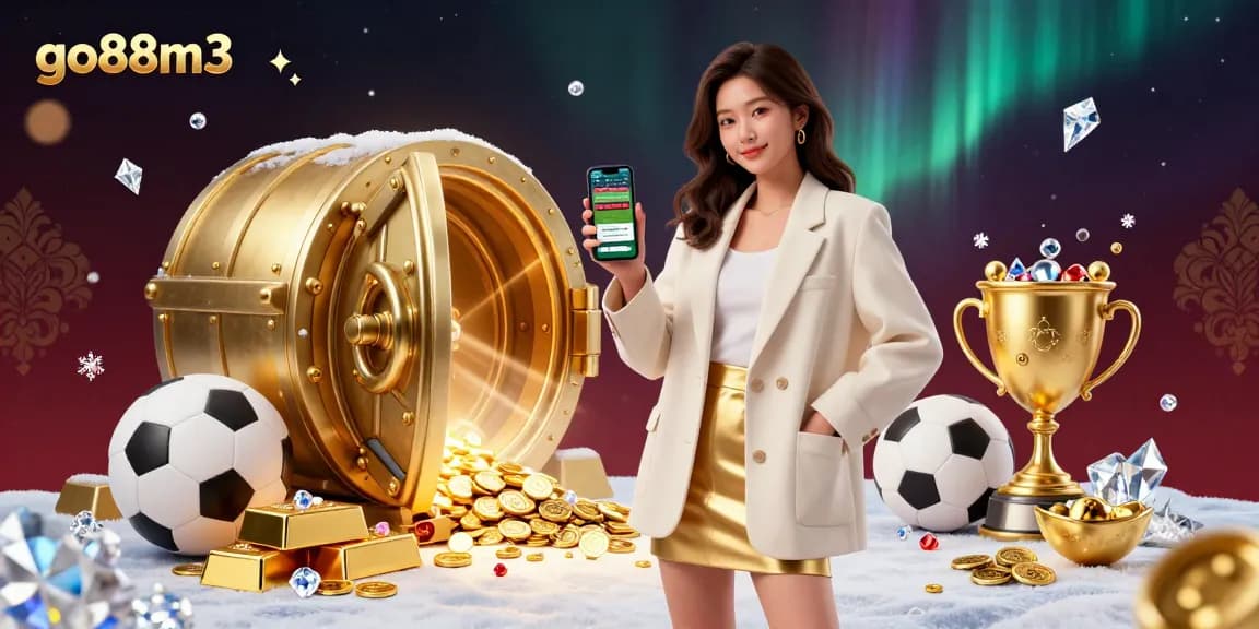 Cheer and win with go88m3 as the beautiful Asian woman engages with a sports betting app amidst luxury assets.
