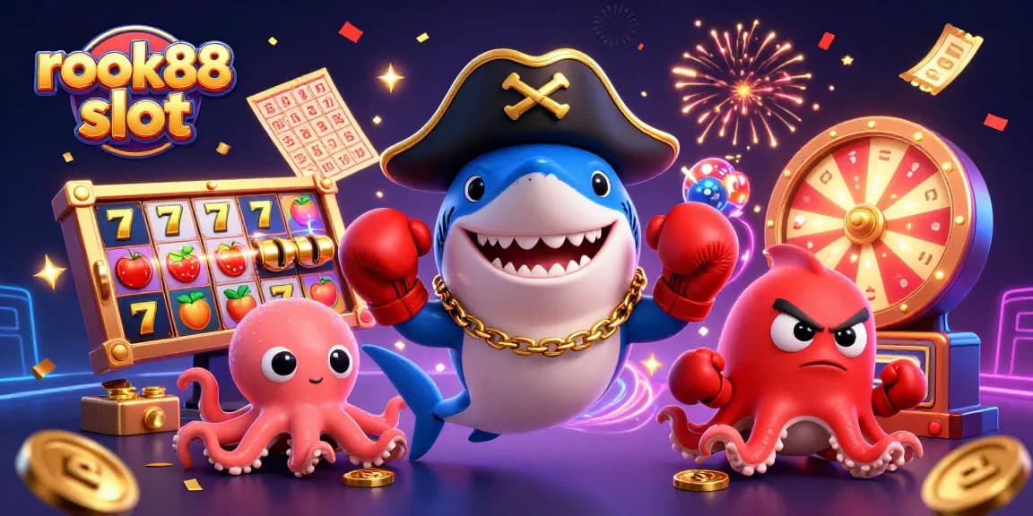 Celebrate winning with rokok88 slot featuring vibrant characters and rich gold elements in a dynamic casino scene.