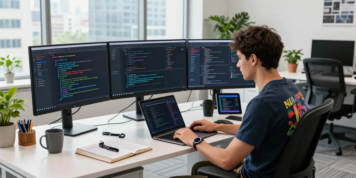 Developer using NAGA2000 interface in a modern tech workspace.