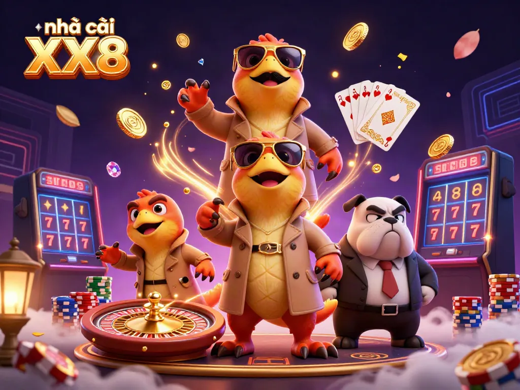 Experience the thrills with nhà cái XX8 as raptors hilariously attempt to enter a VIP casino.