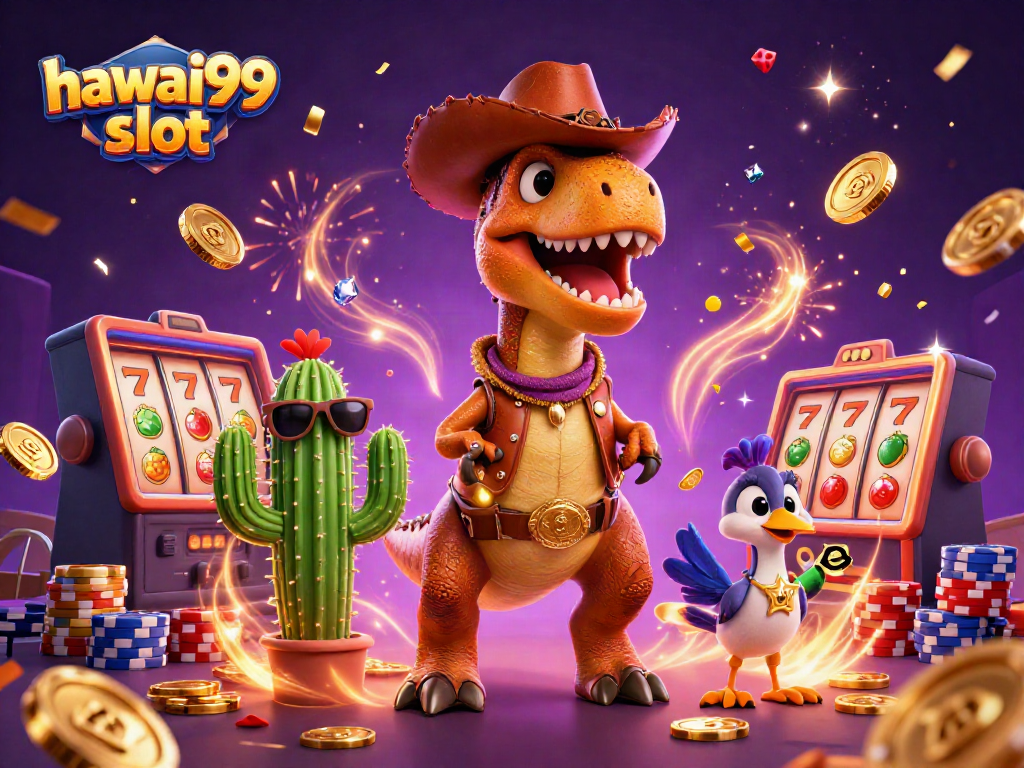 Experience the thrill of hawai99 slot with vibrant casino elements and dynamic characters.