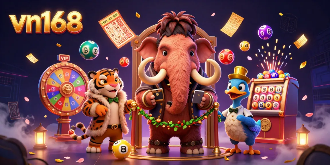 Experience excitement at vn168 with a colorful scene of characters in a dynamic casino setting.