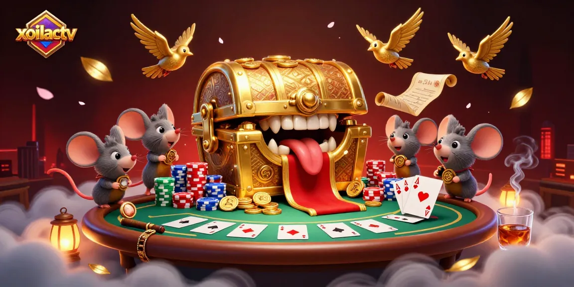 Engage with xoilactv's vibrant gaming scene featuring rich poker elements and dynamic characters.