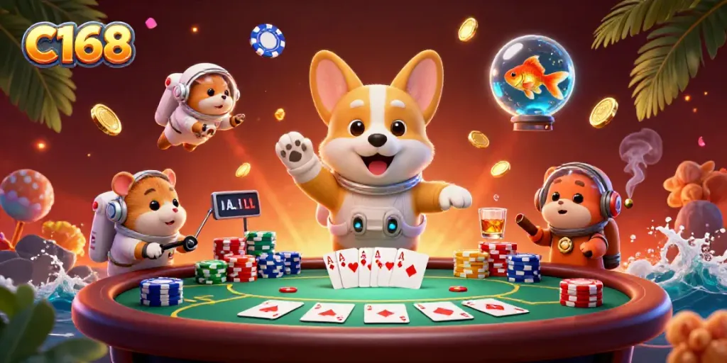 Experience C168's vibrant online casino atmosphere with dynamic gaming visuals and rich 3D details.