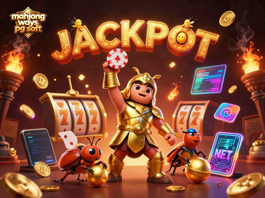 Win big at Mahjong Ways PG Soft with this exhilarating 3D illustration featuring vivid casino elements.