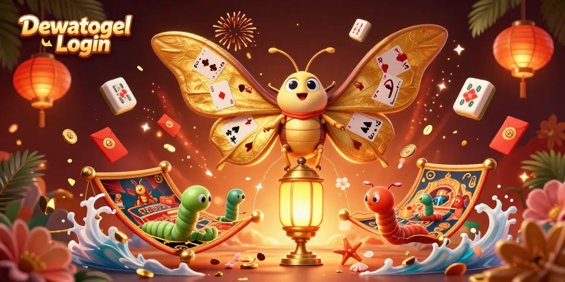 Engage with Dewatogel Login to enjoy a vibrant casino scene with a mystical atlas moth and dynamic gaming elements.