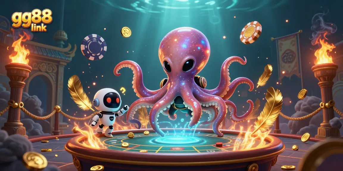 Engage with the thrilling gg88 link through an exciting 3D alien octopus poker scene.