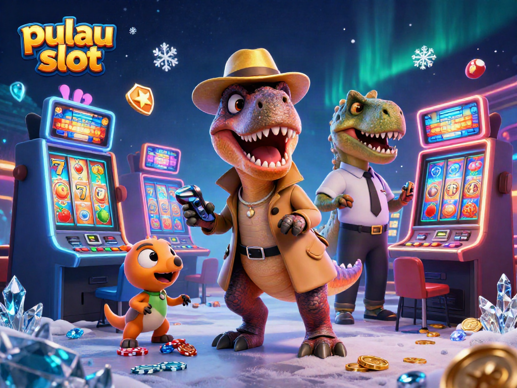 Experience thrilling gameplay at pulau slot machines with a velociraptor card counter and stegosaurus pit boss.