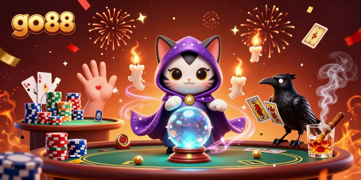 Experience the excitement of go 88 with a vibrant casino scene featuring magical characters.