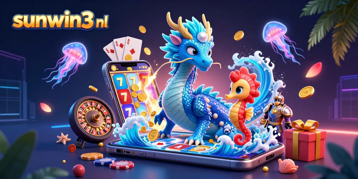 Engage with sunwin3 nl through an exciting gaming scene featuring vibrant casino symbols.