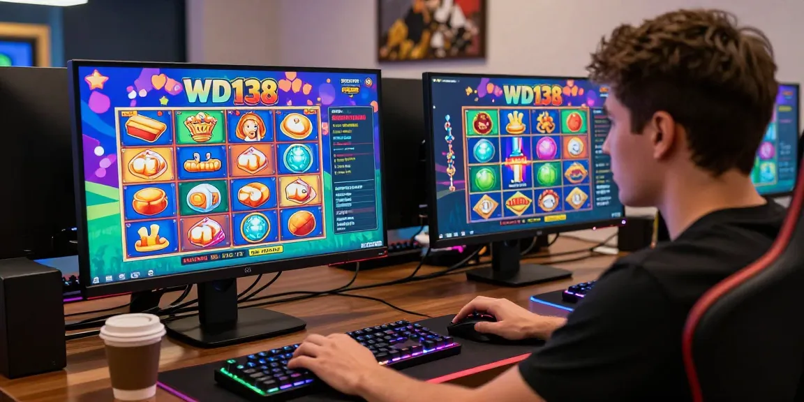 Engaged player enjoying wd138 slot games on a modern gaming setup.