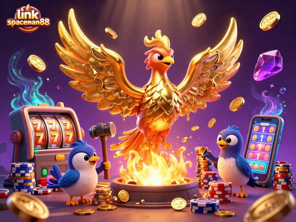 Engage with link spaceman88 for exciting slot game experiences featuring a golden phoenix and treasure.