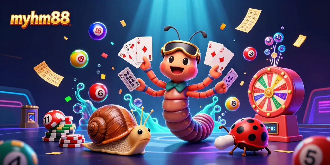 Experience exciting gameplay at myhm88 with a vibrant scene featuring a millipede dealer and high-roller characters.