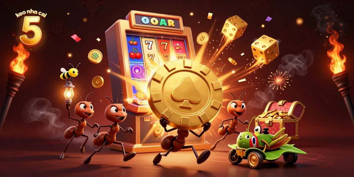 Engage with the thrill of keo nha cai 5 as a team of ants executes a heist amidst stunning casino visuals.